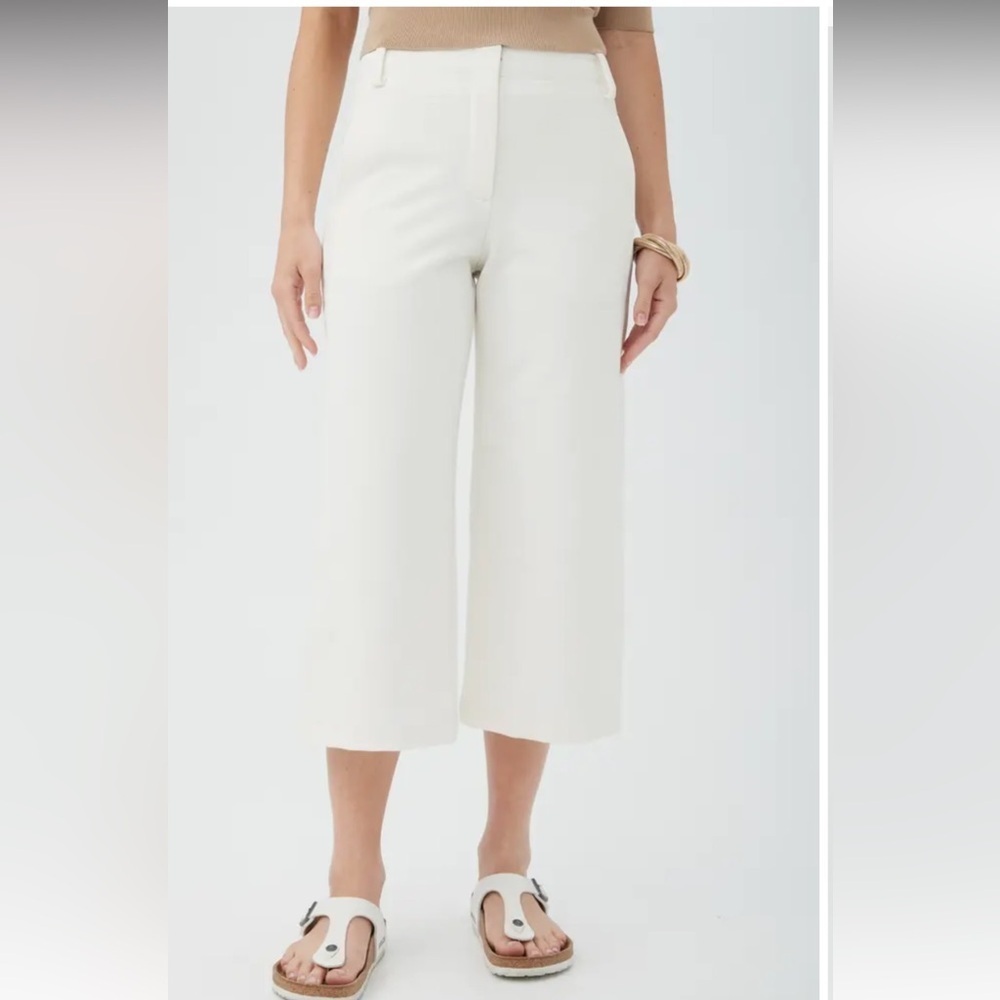 NWT Trina Turk Women's Patyn Cropped 
Wide leg  Pant in Whitewash